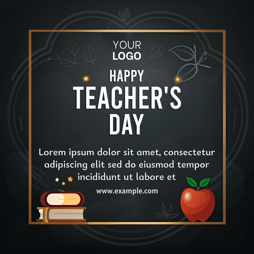 A black and white poster with a green apple and two books psd