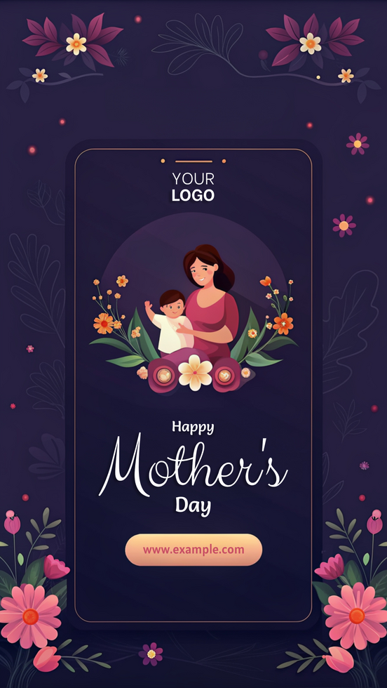 A woman holding a baby happy mother's day psd