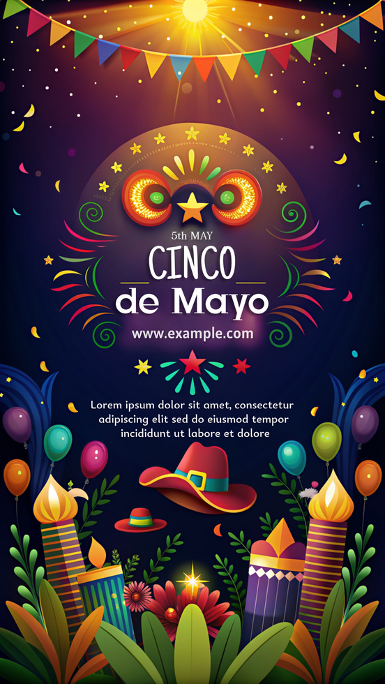 en färgrik affisch för cinco de mayo psd