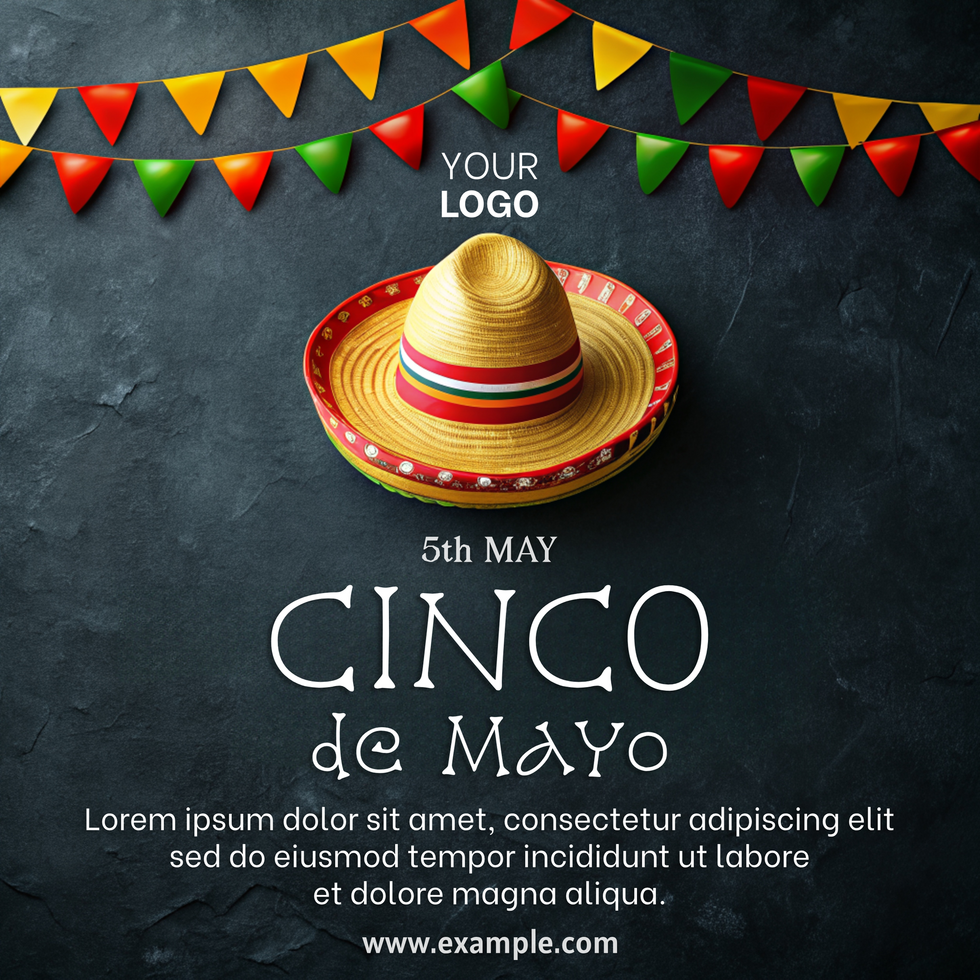 en cinco de mayo tema annons terar en sombrero psd