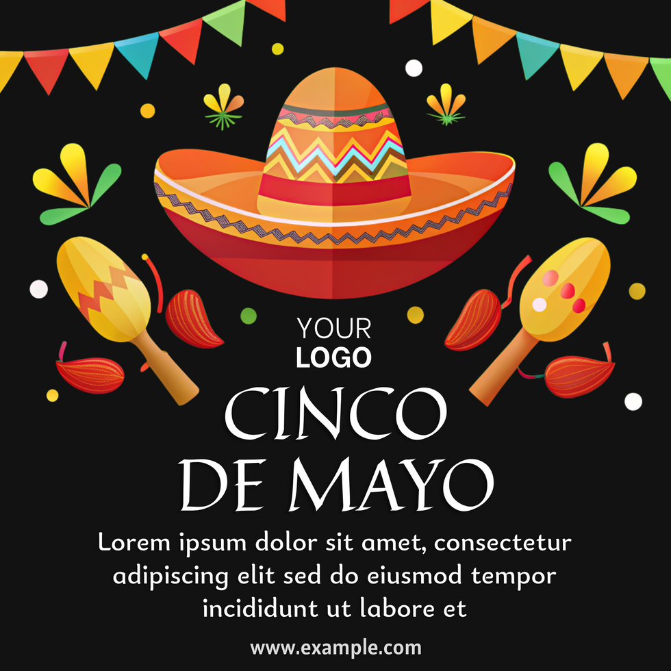 A colorful image of a sombrero cinco de mayo psd