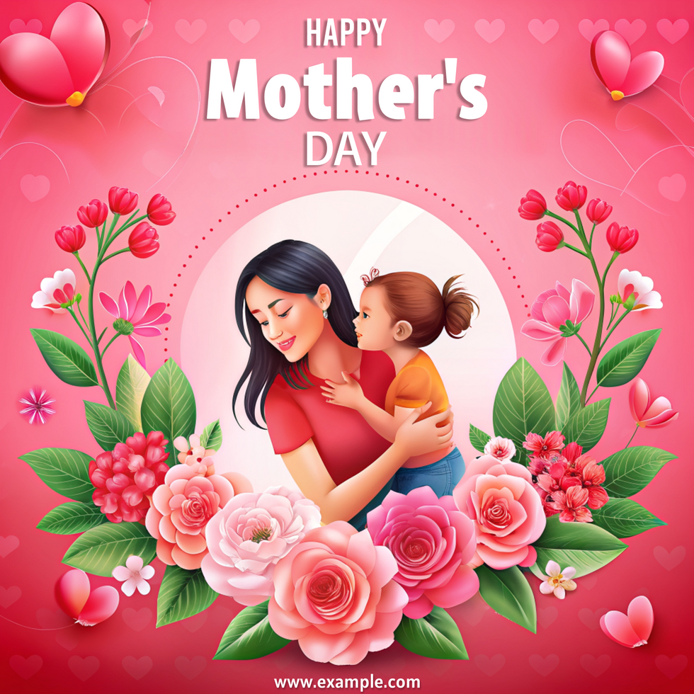 A woman holding a child on Mother's Day psd