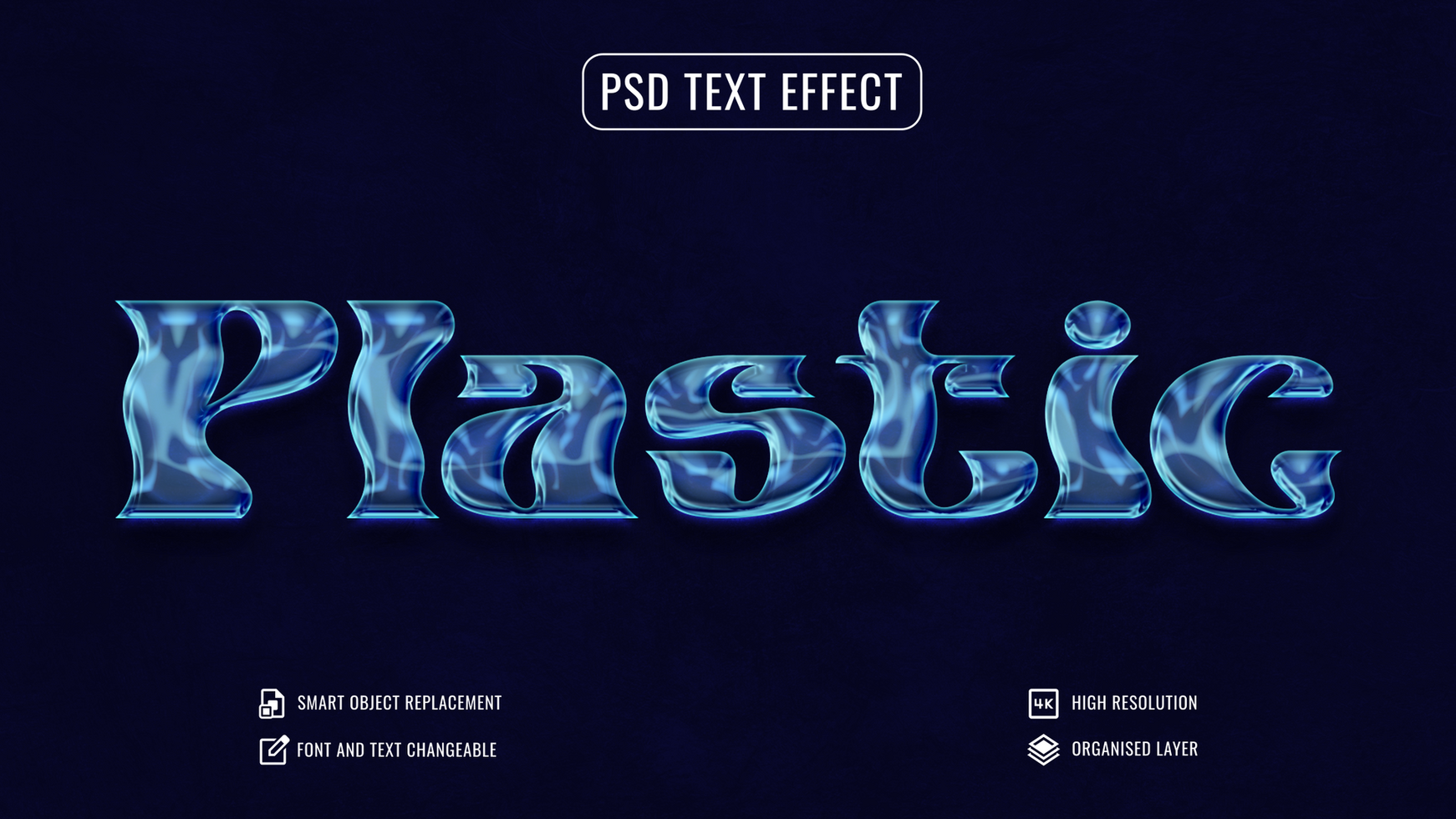 brillant chrome Plastique texte effet psd