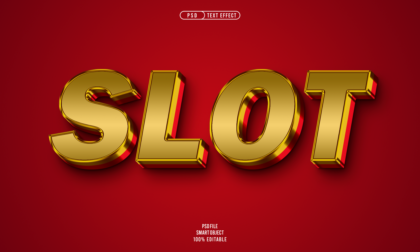 Slot 3D editable text effect psd