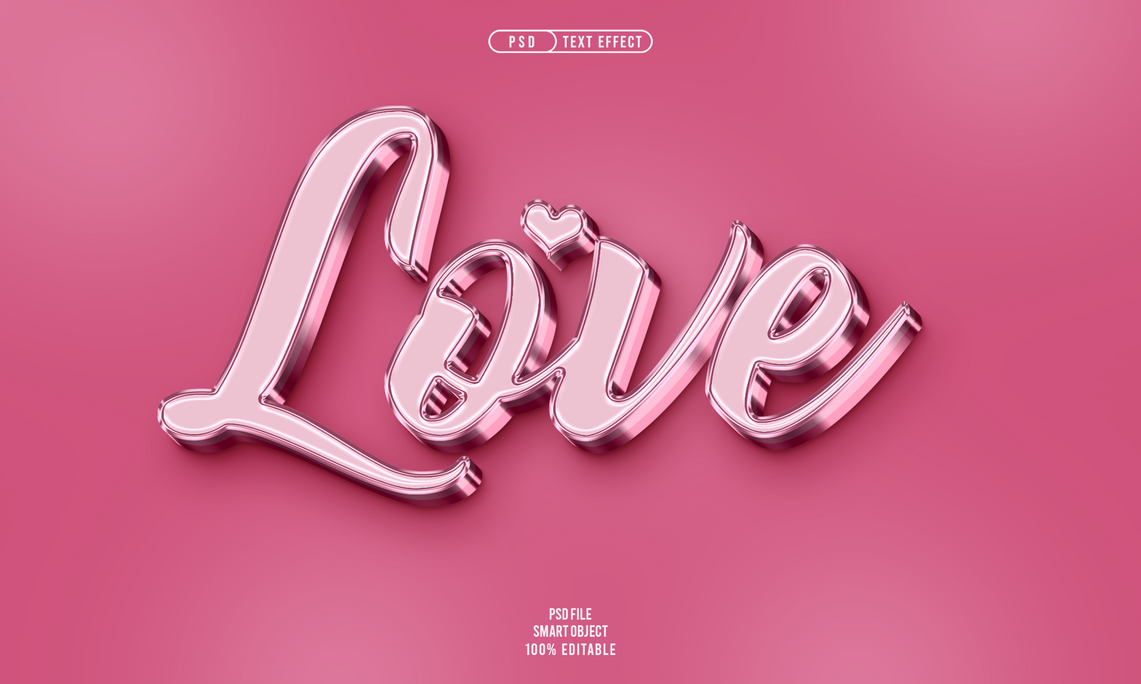 Love 3D editable text effect psd