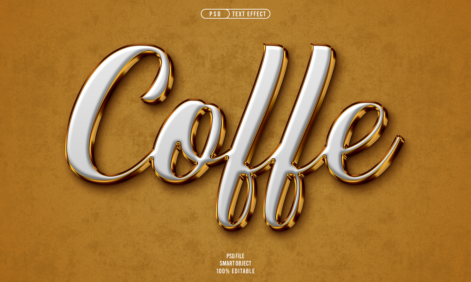 Coffe 3D editable text effect psd