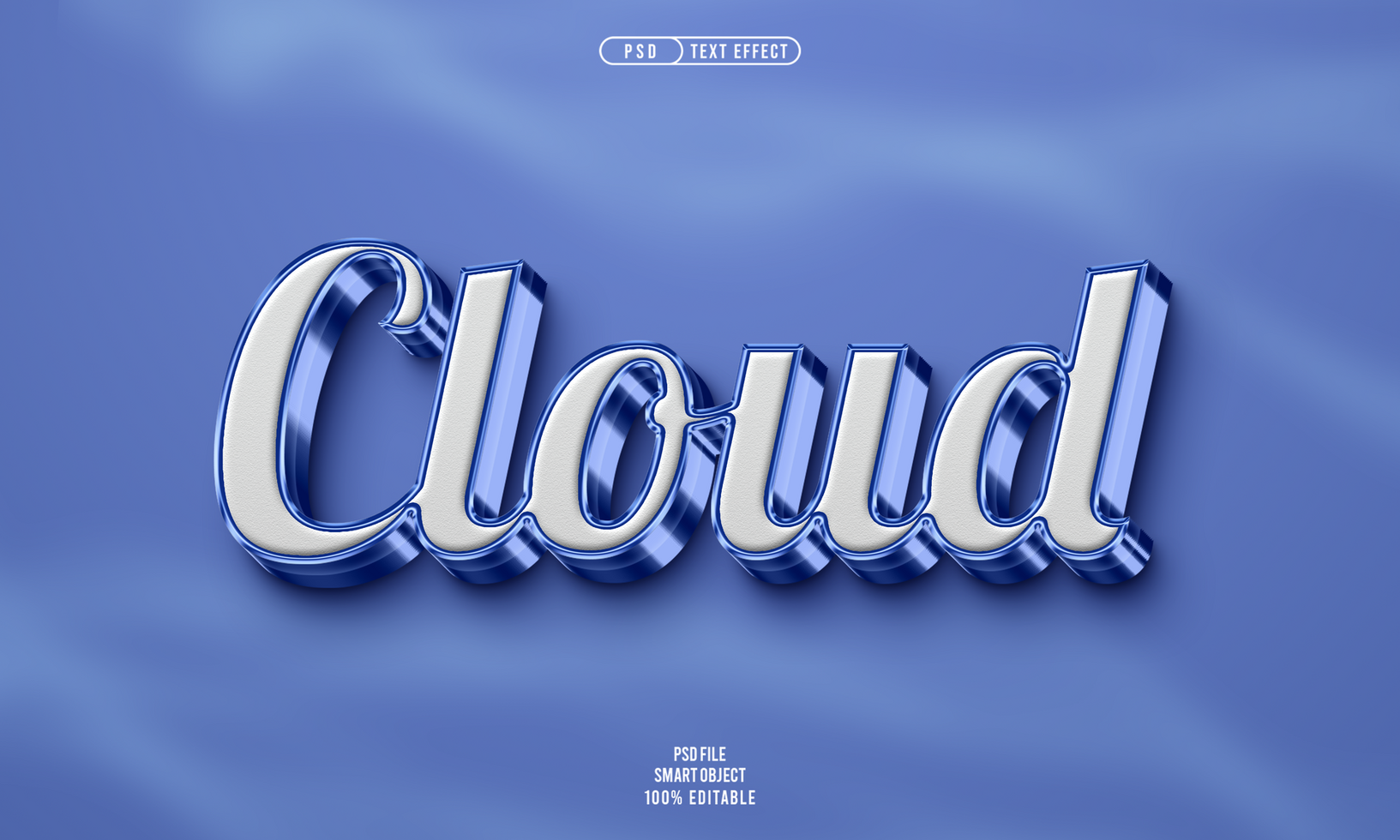 Cloud 3D editable text effect psd