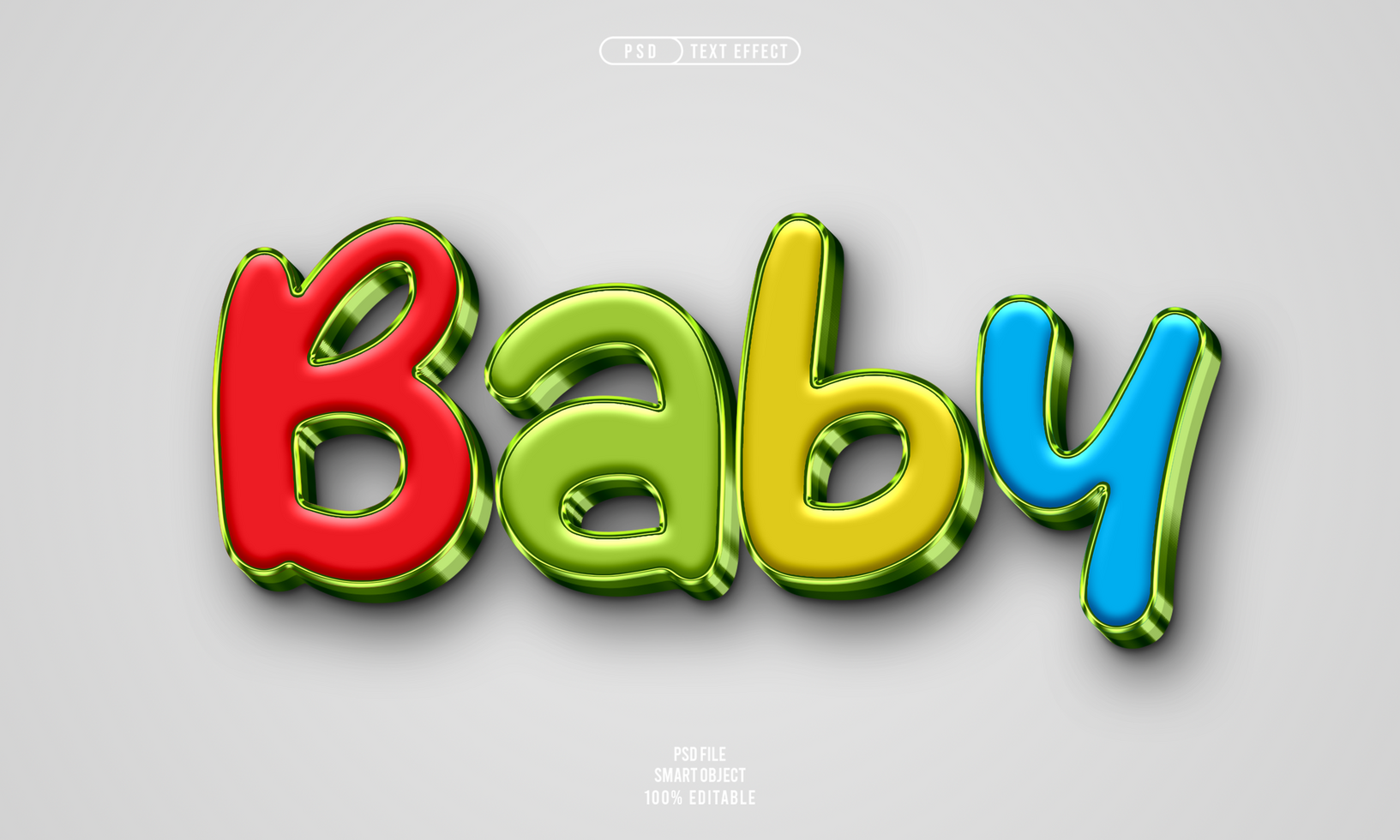 Baby 3D editable text effect psd