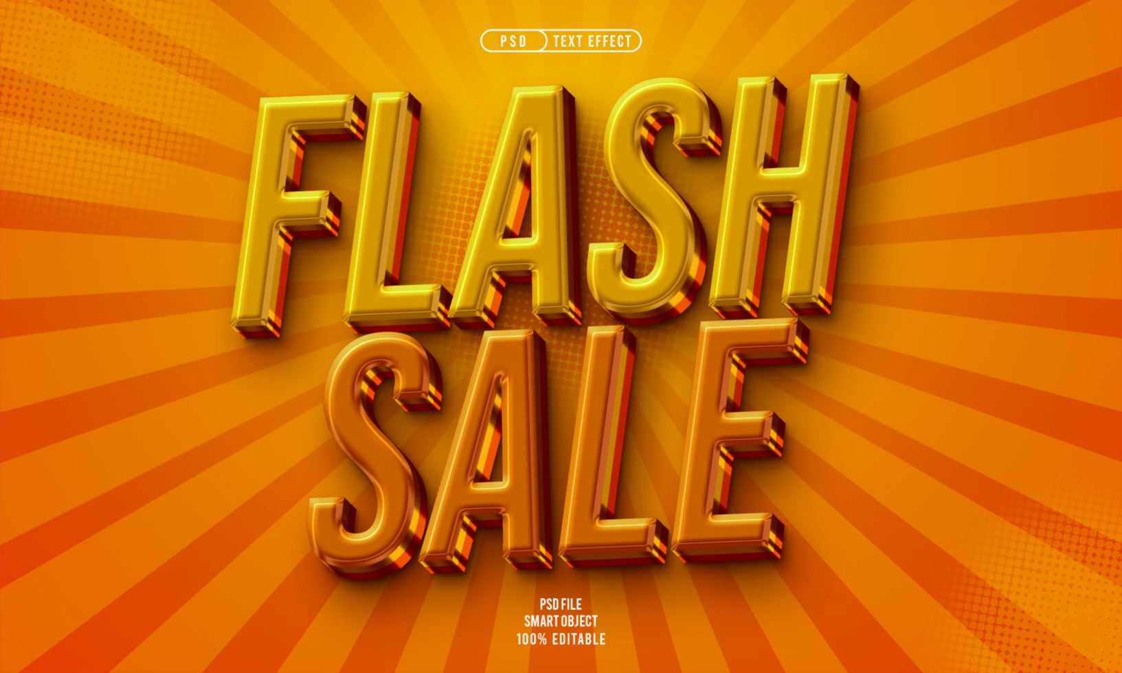 Flash sale 3D editable text effect psd