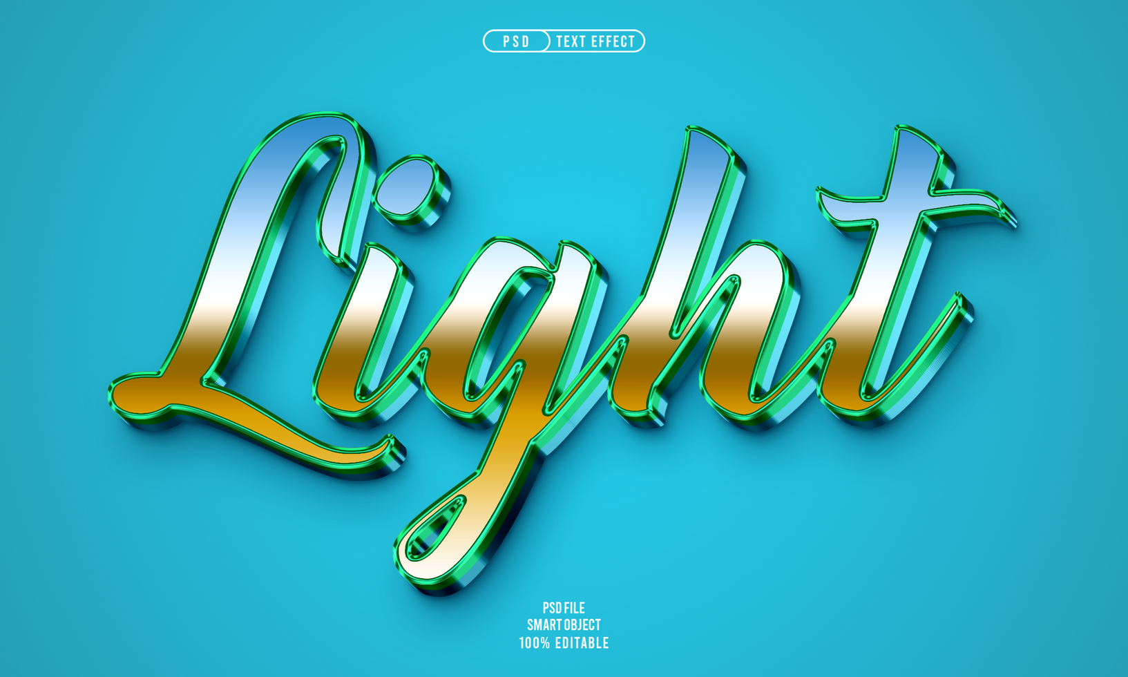 Light 3D editable text effect psd