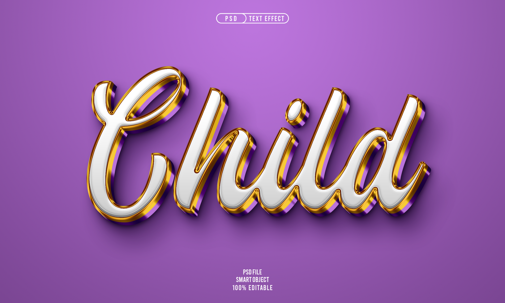 enfant 3d modifiable texte effet psd