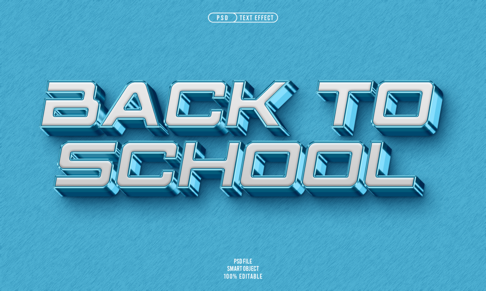 Back to school 3D editable text effect psd