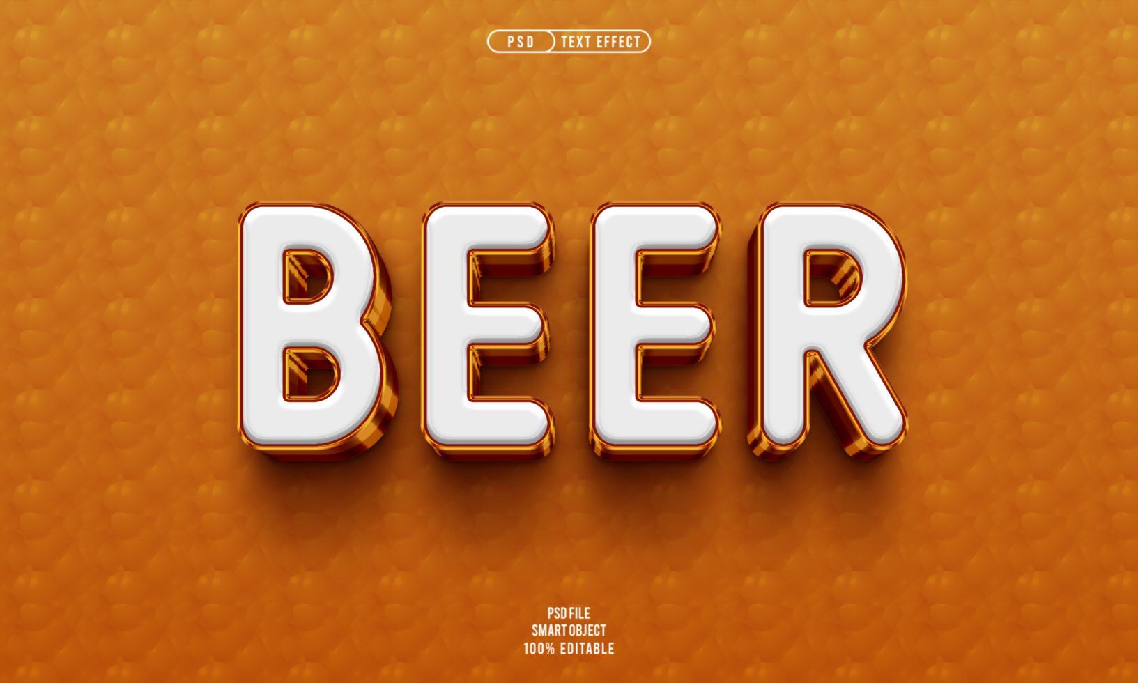 Cerveja 3d editável texto efeito psd