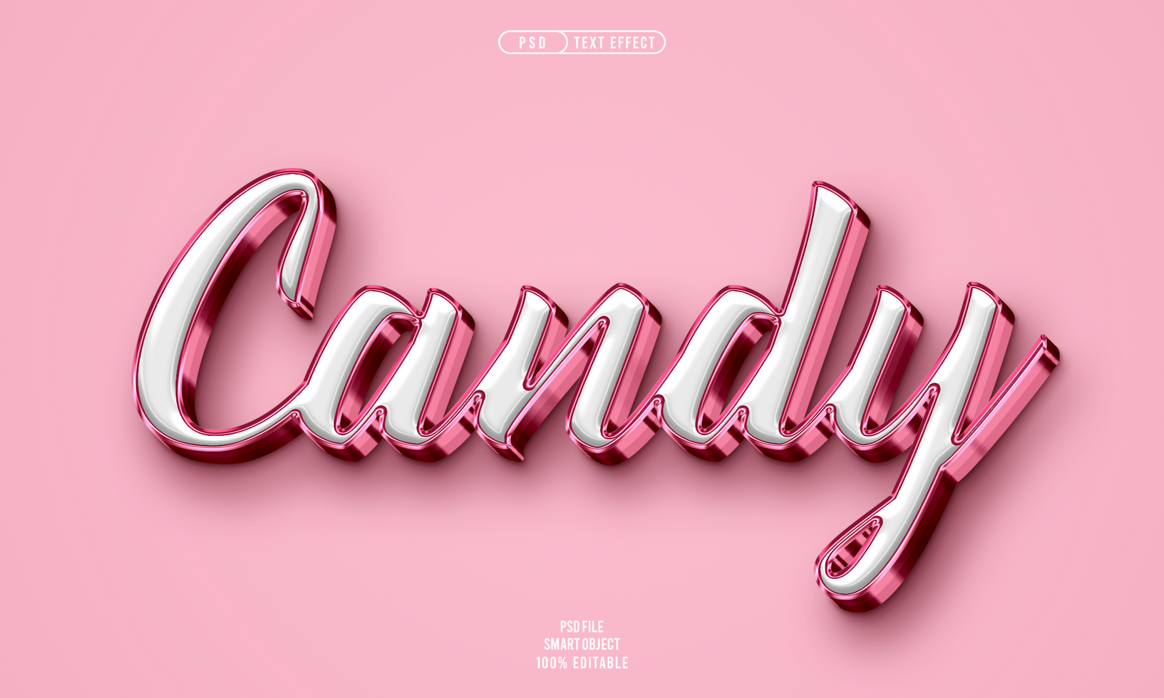 Candy 3D editable text effect psd