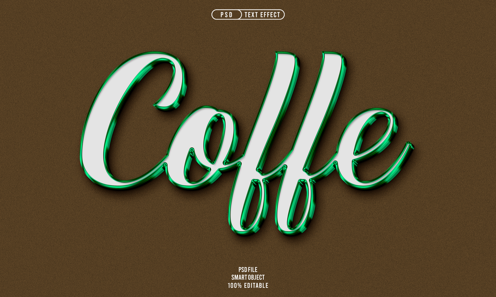 Coffe 3D editable text effect psd
