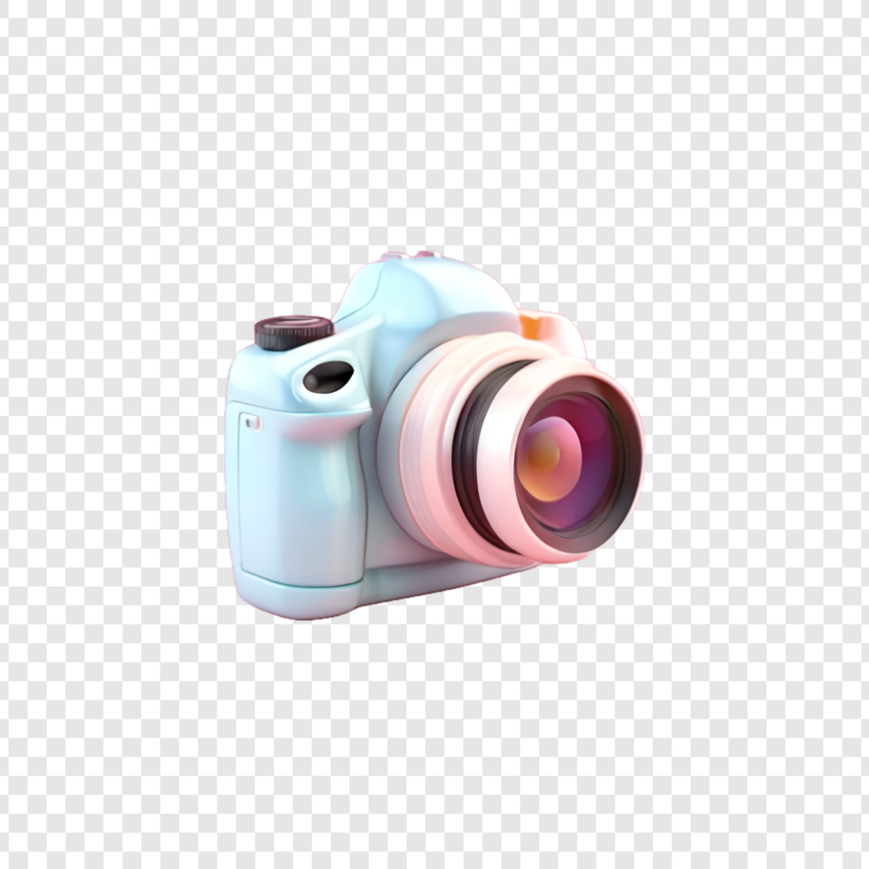 Photo camera with lens on Transparent Background psd