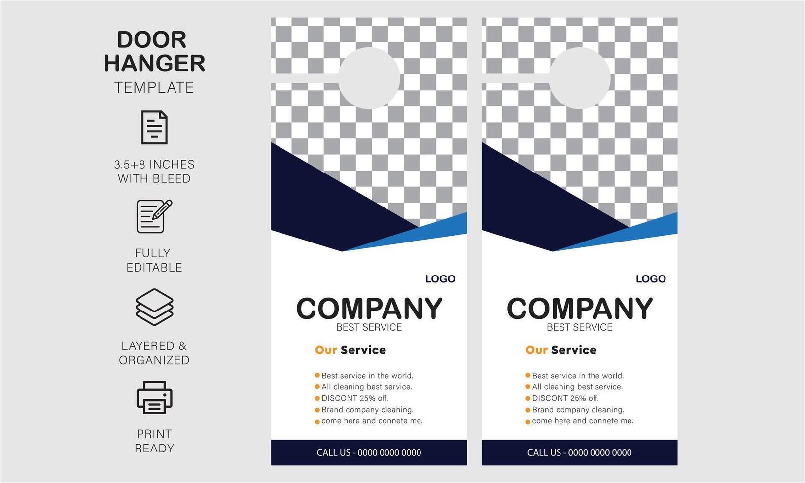 Door hanger design template for your company vector