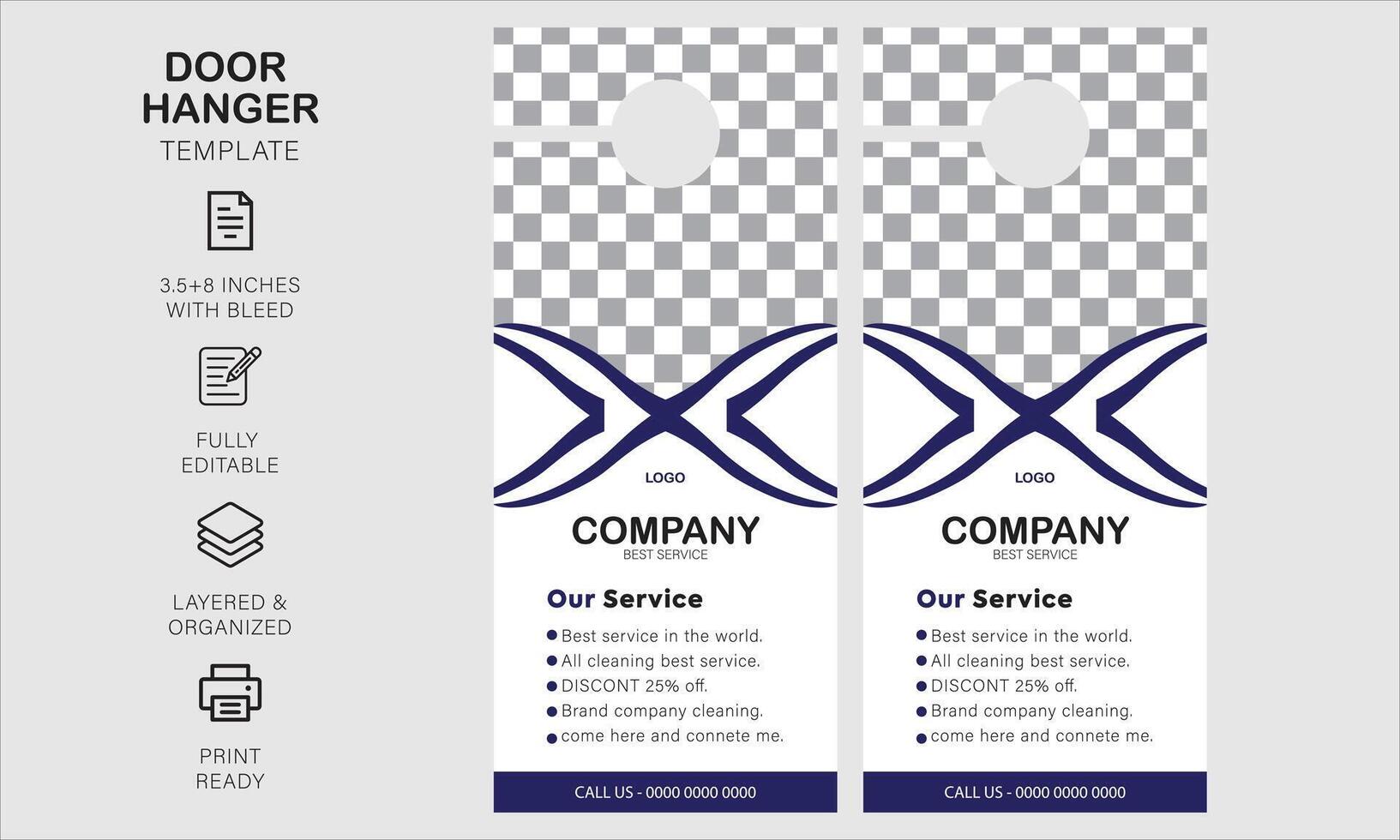 Door hanger design template for your company vector