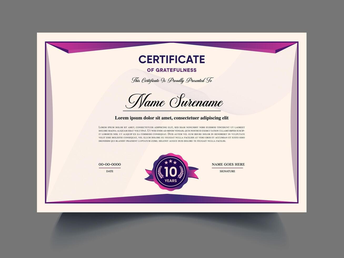 Professional Certificate of appreciation template design sample, elegant blue, gold, garden diploma certificate clean modern certificate. Certificate border template with luxury illustration vector