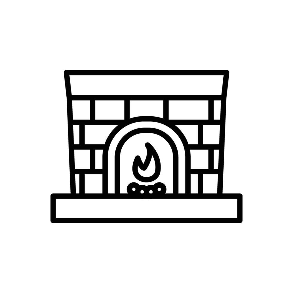 Fireplace Line Icon Design vector