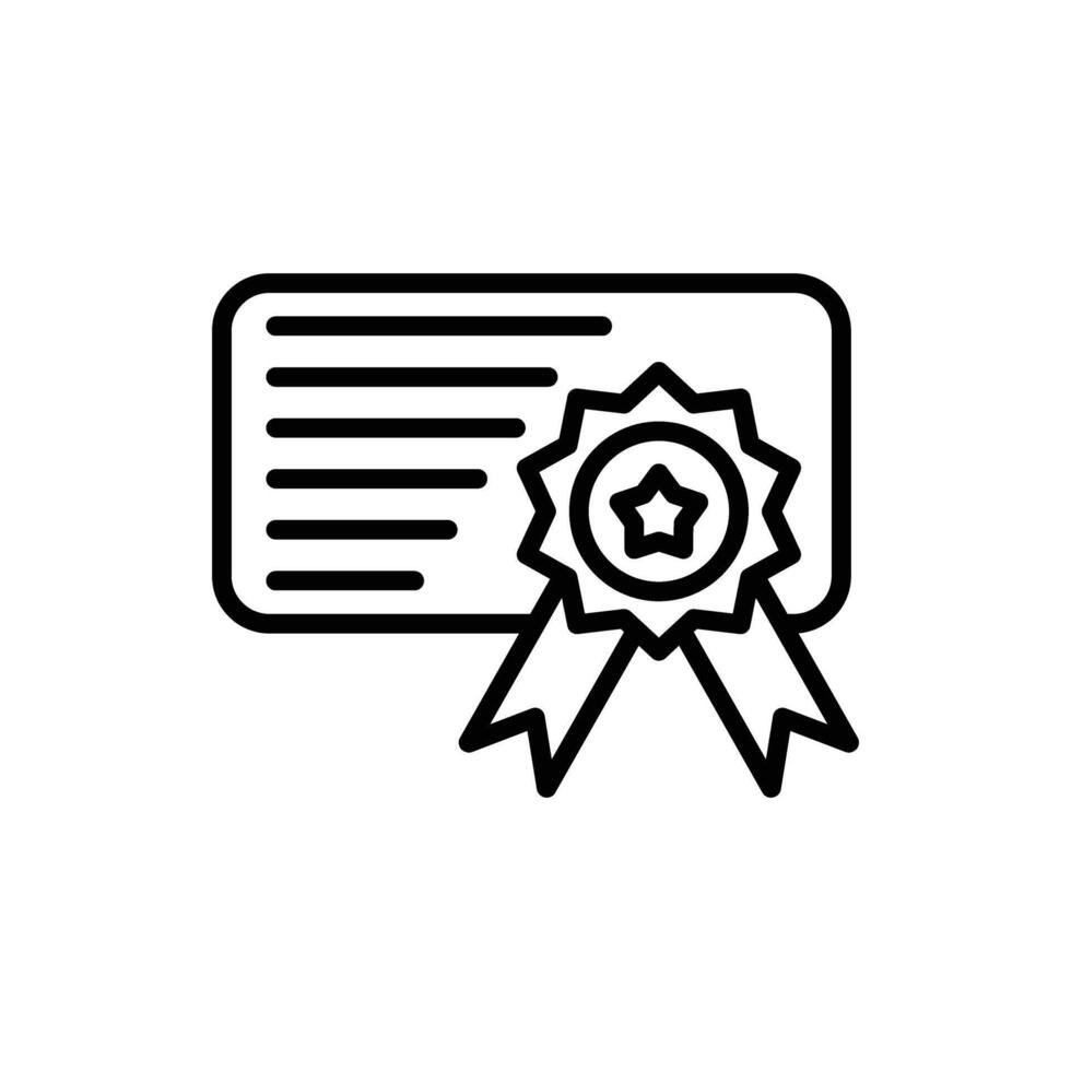 Certificate Line Icon Design vector