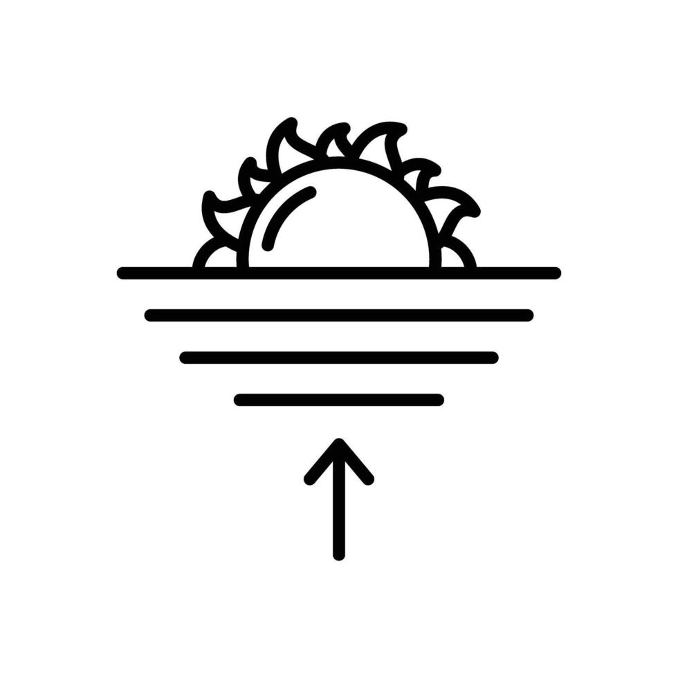 Rising Sun Line Icon Design vector