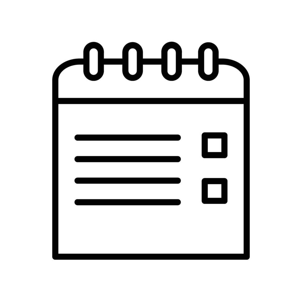 Memo Pad Line Icon Design vector