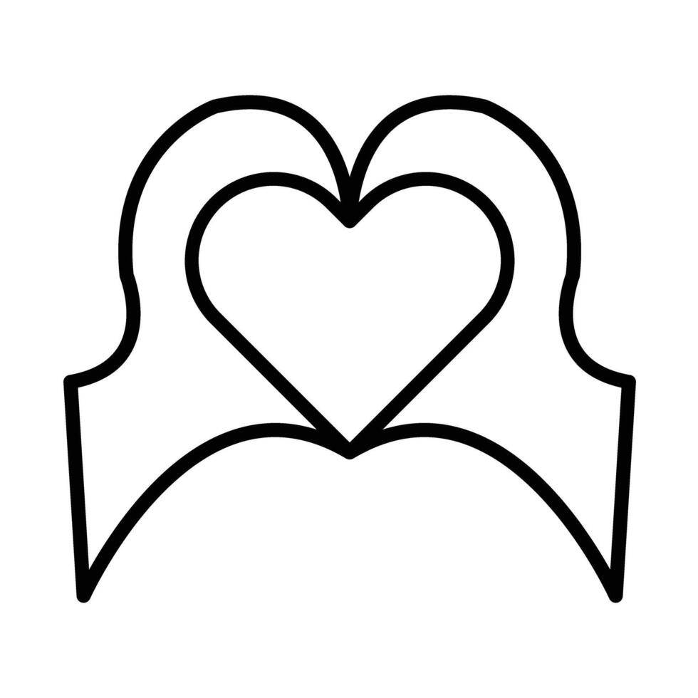 Charity Heart Line Icon Design vector
