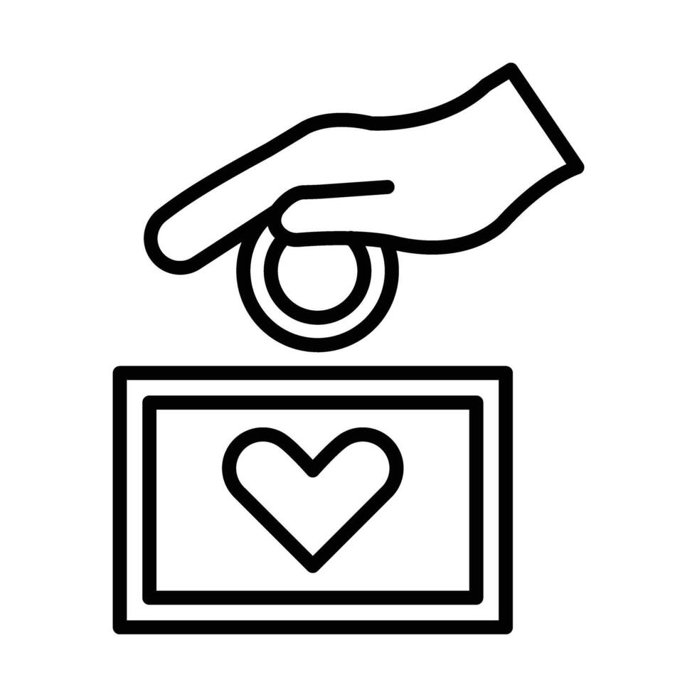 Charity Line Icon Design vector