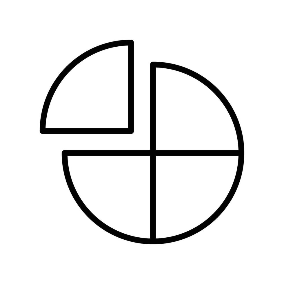 Pie Chart Line Icon Design vector
