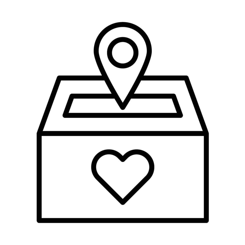 Donation Tracker Line Icon Design vector