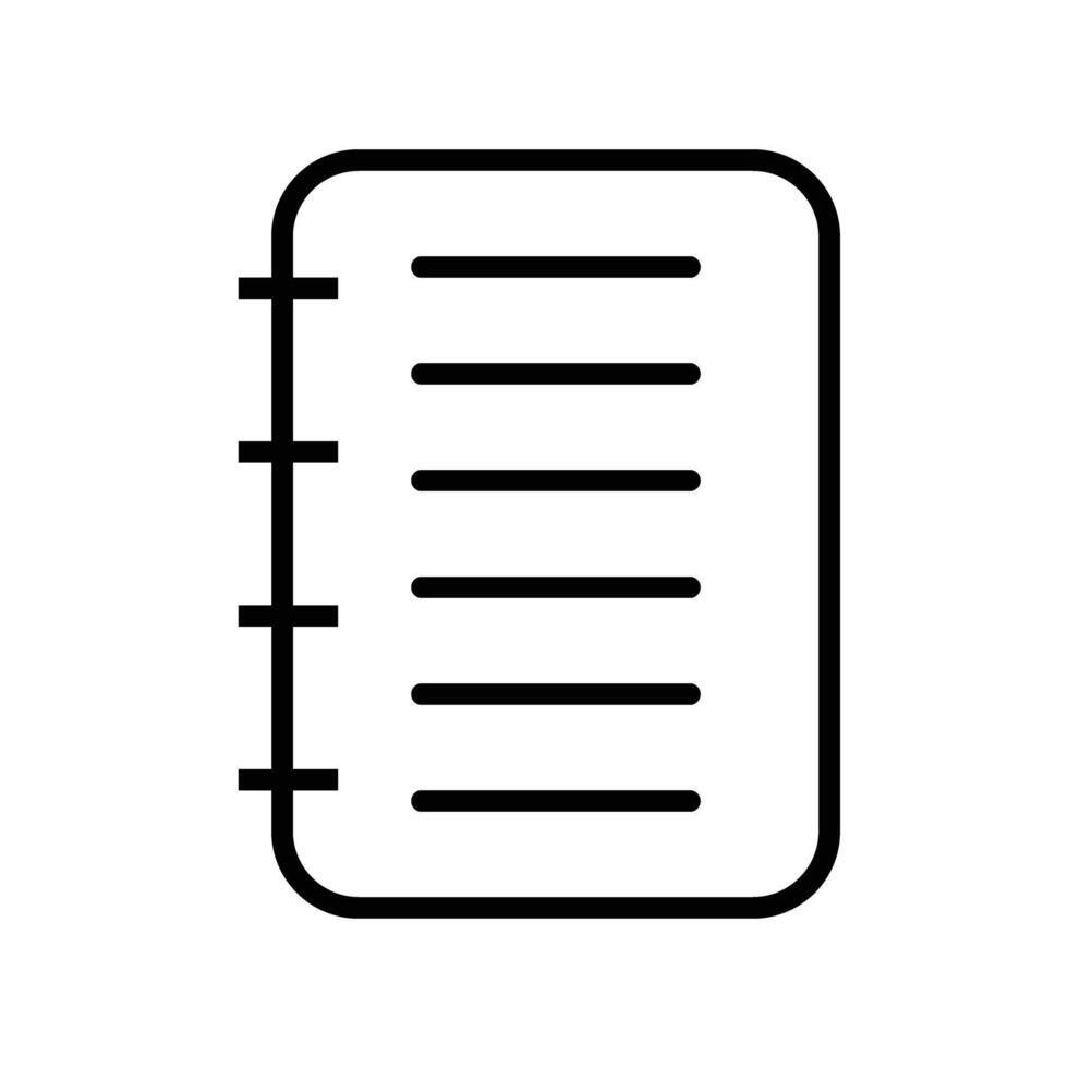 Notebook Line Icon Design vector