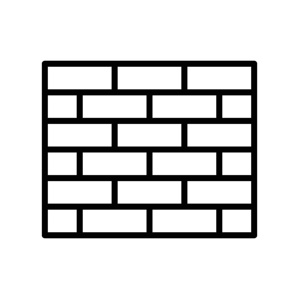 Brick wall Line Icon Design vector