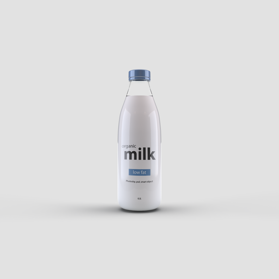 Milk Bottle Mockup psd