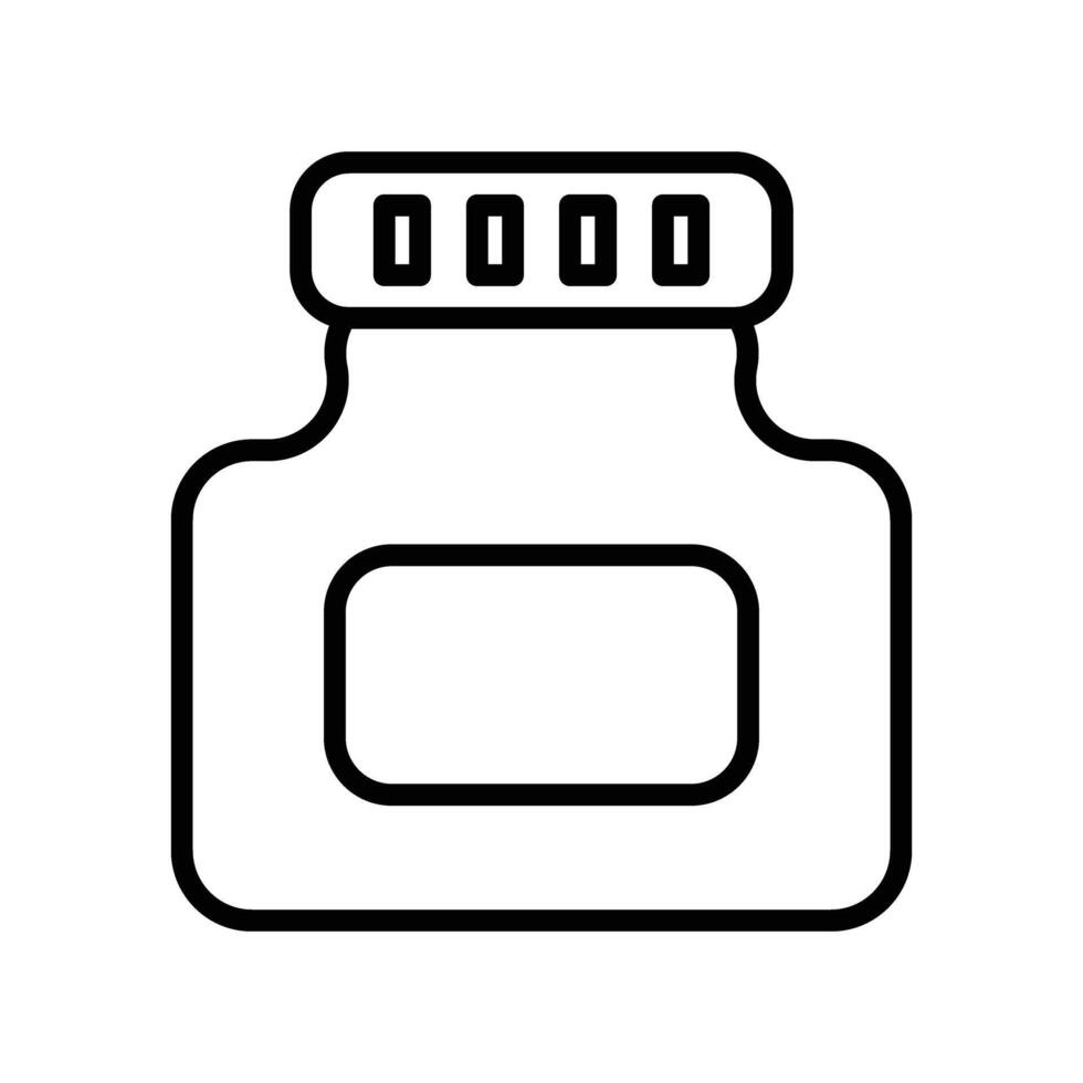 Ink Bottle Line Icon Design vector