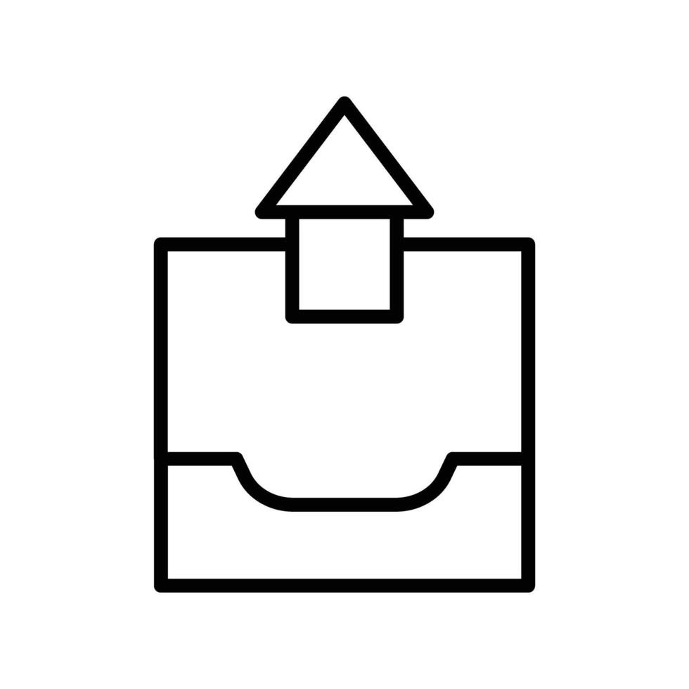 Outbox Tray Line Icon Design vector