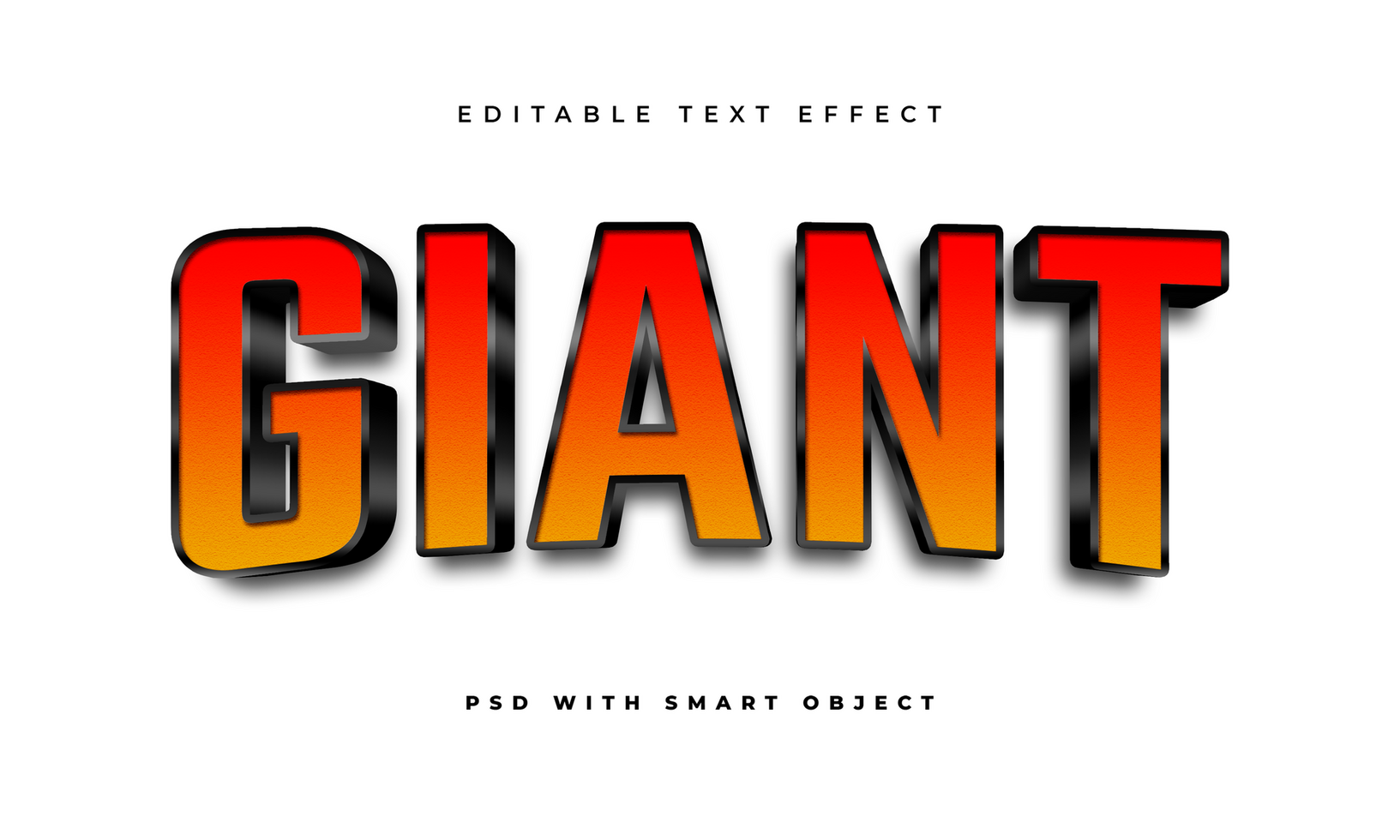 giant text effect psd