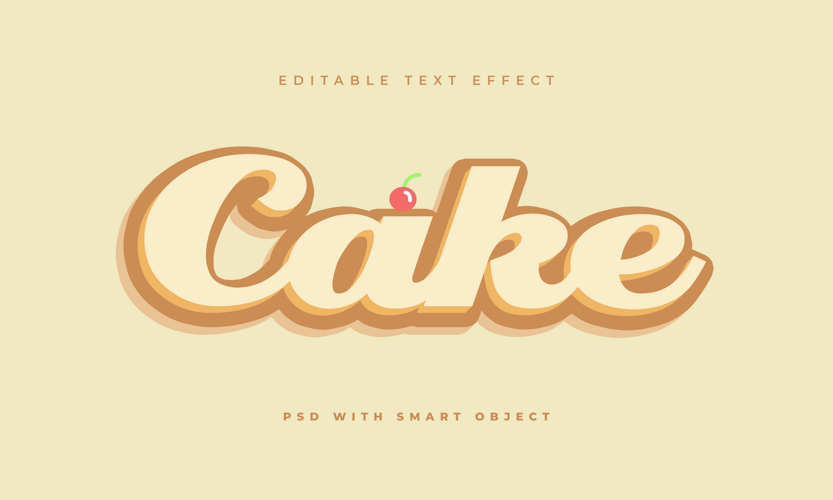 cake text effect psd