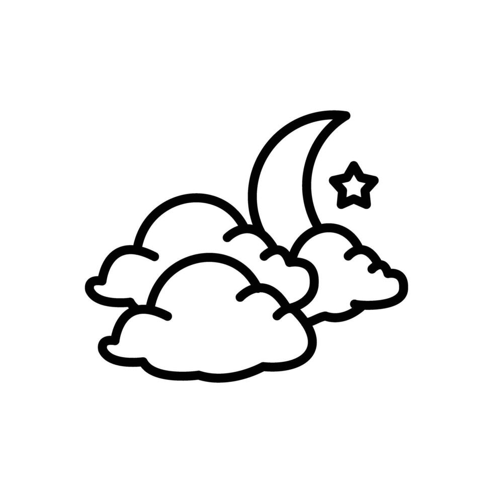 nube línea icono diseño vector