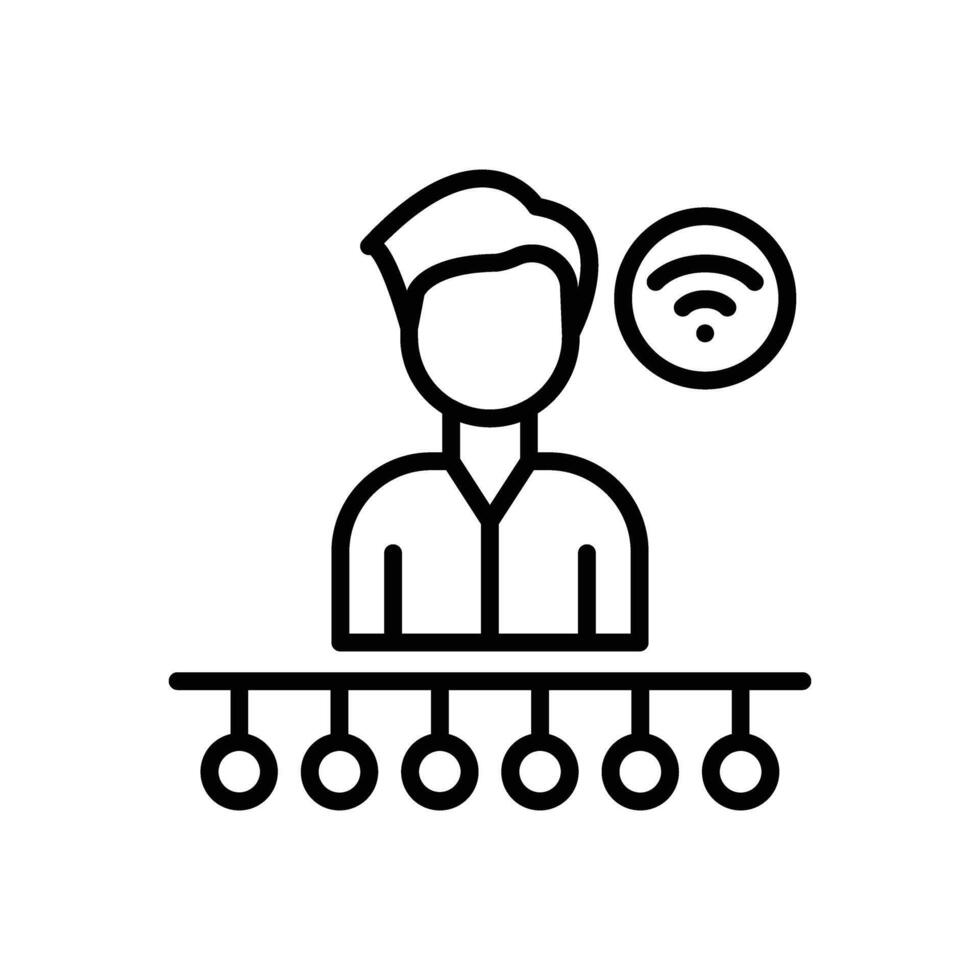 Network Connection Line Icon Design vector