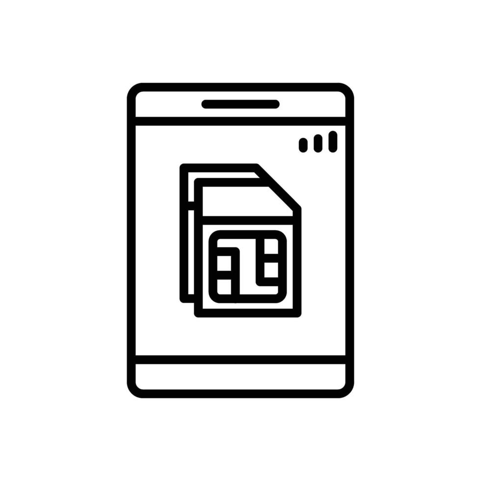 teléfono sim tarjeta línea icono diseño vector