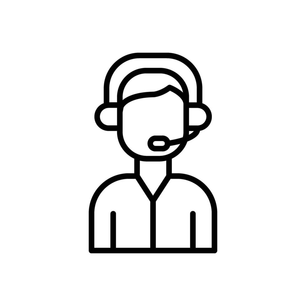 Call Center Agent Line Icon Design vector