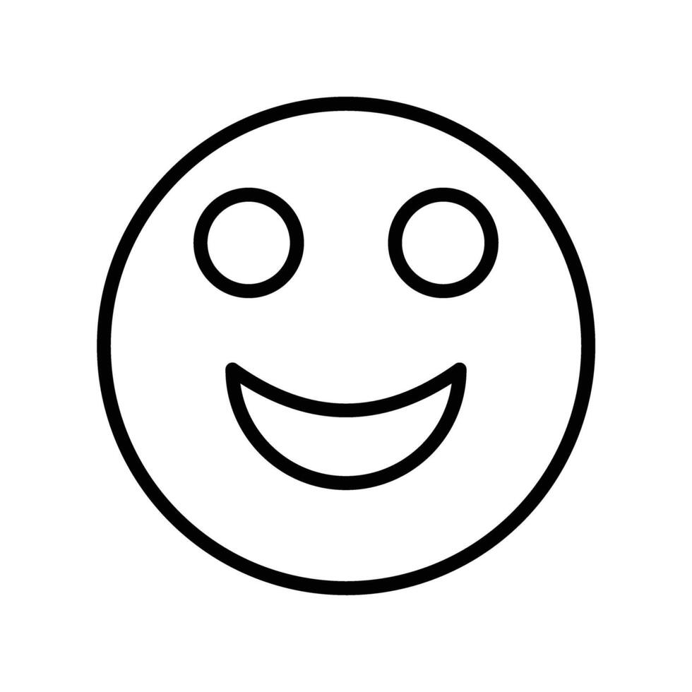 Grinning Face Line Icon Design vector