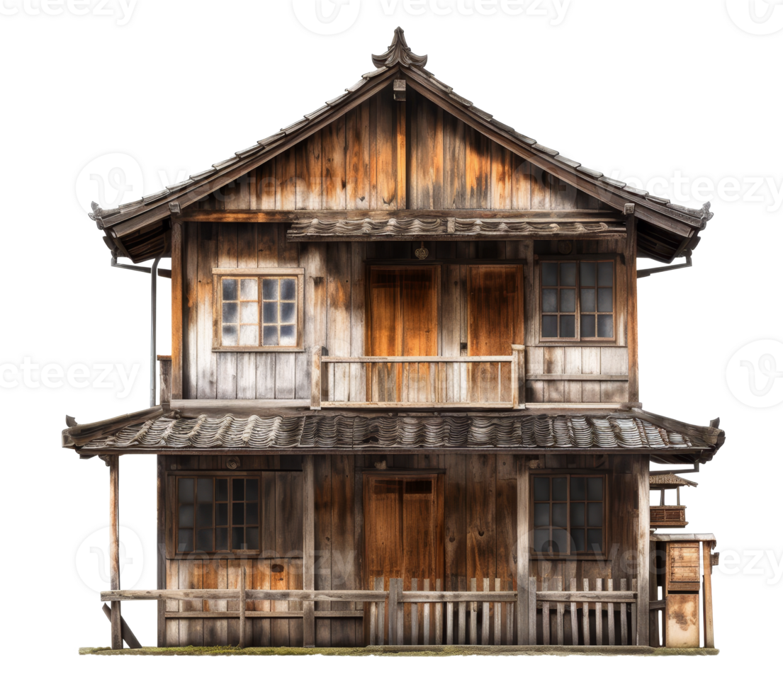 oud hout huis geïsoleerd Aan transparant achtergrond png