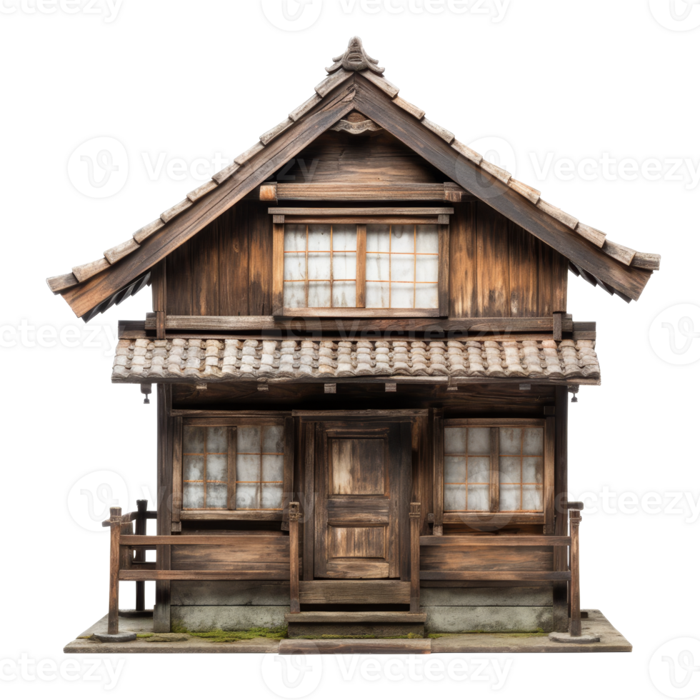 oud hout huis geïsoleerd Aan transparant achtergrond png