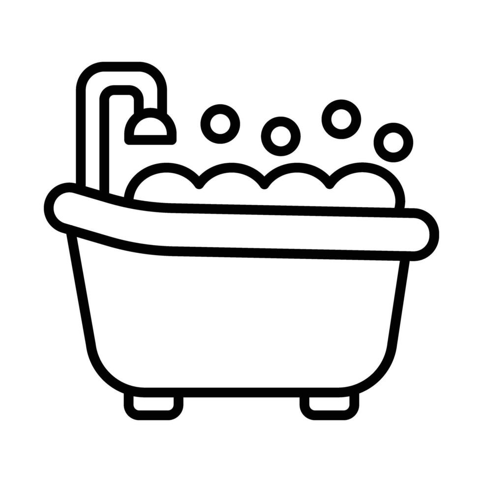 Bath Line Icon Design vector
