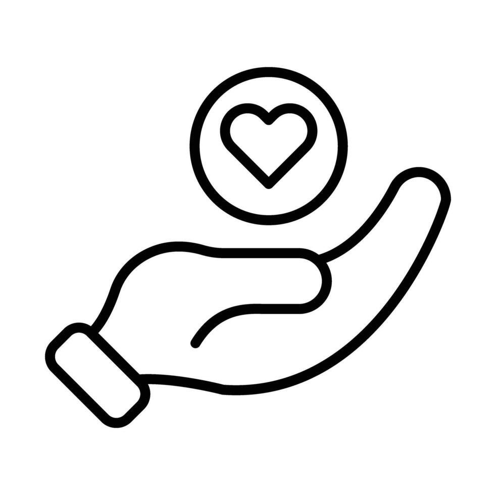 Helping Hearts Line Icon Design vector