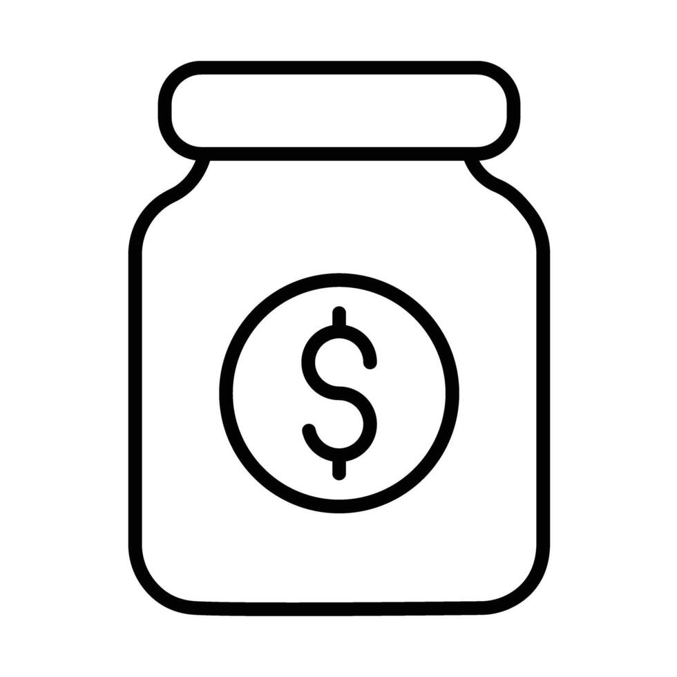 Donation Jar Line Icon Design vector