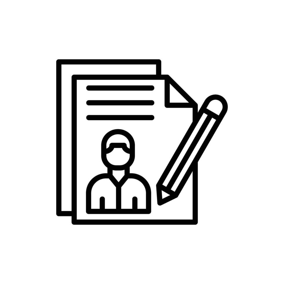 Resume Line Icon Design vector