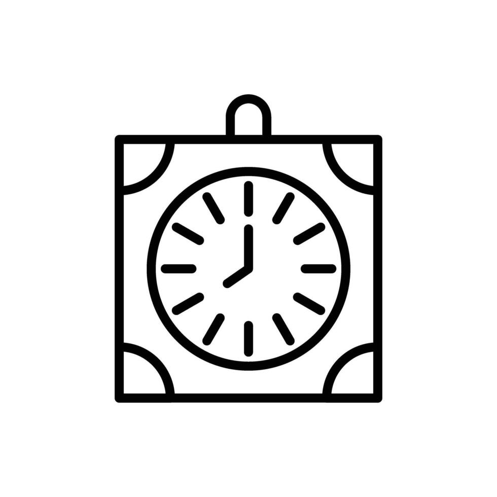 Wall Clock Line Icon Design vector